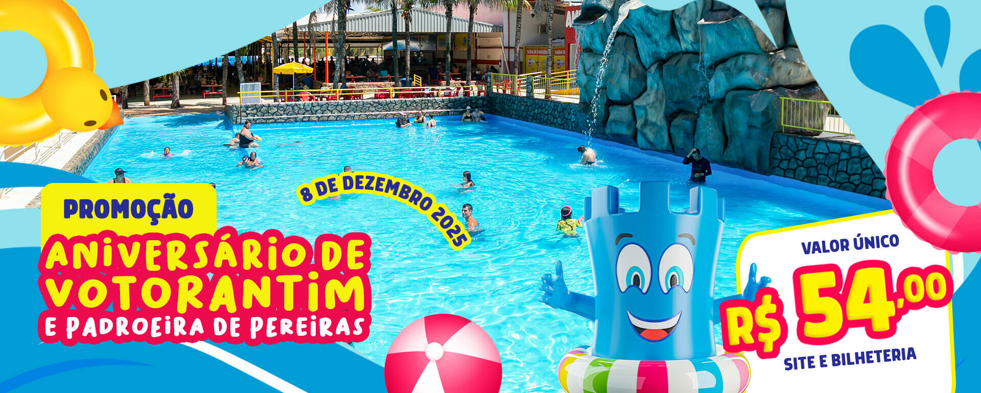 Banner feriado em Castelo Park Aquático